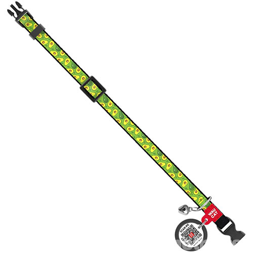 WauCat Nylon Нашийник "Авокадо" з QR-паспортом для котів