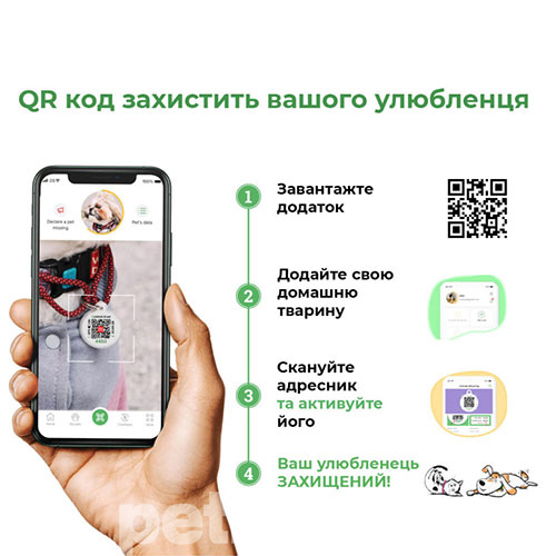 WauCat Nylon Нашийник "Авокадо" з QR-паспортом для котів