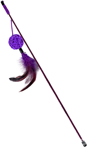 WauCat Fun Teaser Вудка-дражнилка з плетеним м'ячиком для котів WauCat Fun Teaser Вудка-дражнилка з плетеним м'ячиком для котів