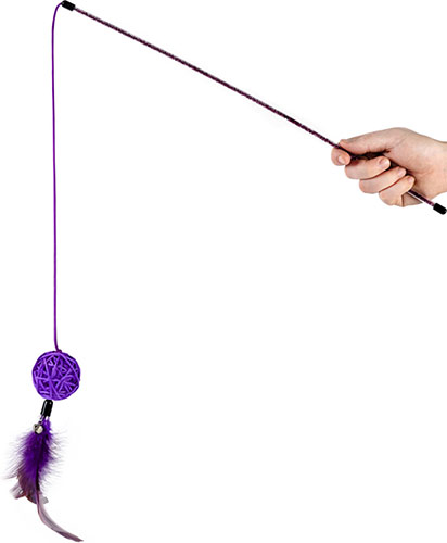 WauCat Fun Teaser Вудка-дражнилка з плетеним м'ячиком для котів WauCat Fun Teaser Вудка-дражнилка з плетеним м'ячиком для котів