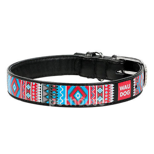 WauDog "Етно" Нашийник з принтом для собак, чорний