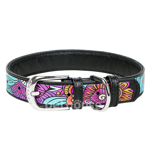 WauDog "Літо" Нашийник з принтом для собак, чорний