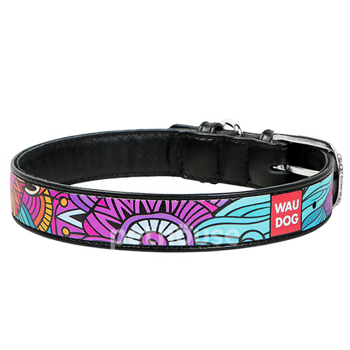 WauDog "Літо" Нашийник з принтом для собак, чорний