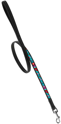 WauDog “Лето” Поводок с принтом для собак, черный