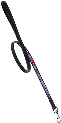 WauDog Повідець з принтом для собак, чорний