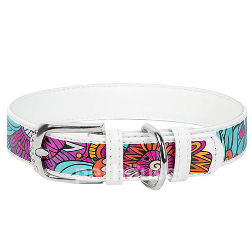 WauDog "Лето" Ошейник с принтом для собак, белый WauDog "Лето" Ошейник с принтом для собак, белый