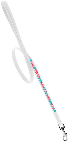 WauDog “Этно” Поводок с принтом для собак, белый WauDog “Этно” Поводок с принтом для собак, белый