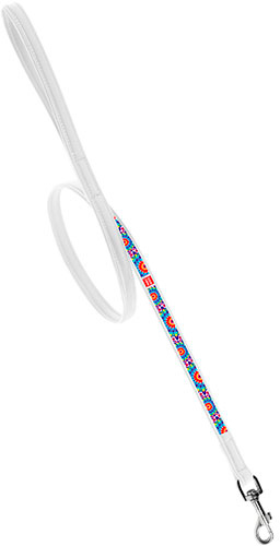 WauDog "Квіти" Повідець з принтом для собак, білий