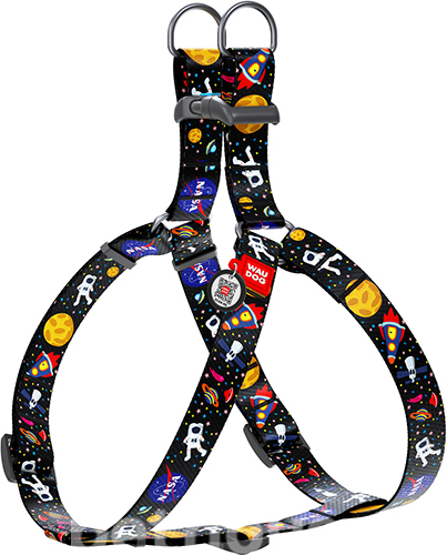 WauDog Шлея з принтом "Nasa" для собак, нейлон WauDog Шлея з принтом "Nasa" для собак, нейлон