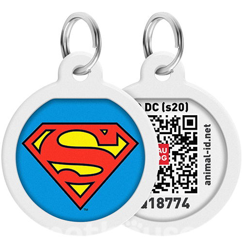 WauDog Адресник Smart ID з QR-паспортом "Супермен-герой"