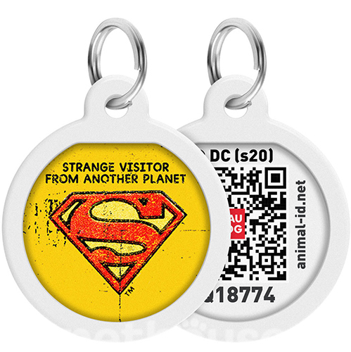 WauDog Адресник Smart ID з QR-паспортом "Супермен вінтаж"