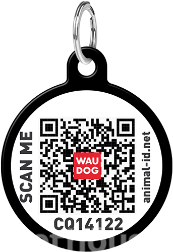 WauDog Адресник Smart ID с QR-паспортом "Кавун", чорний WauDog Адресник Smart ID с QR-паспортом "Кавун", чорний