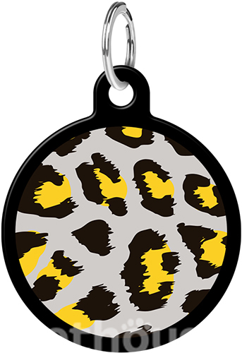 WauDog Адресник Smart ID с QR-паспортом "Леопард", чорний