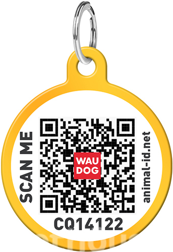 WauDog Адресник Smart ID с QR-паспортом "Авокадо", золотий