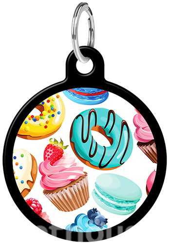 WauDog Адресник Smart ID с QR-паспортом "Пончик", чорний