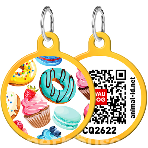 WauDog Адресник Smart ID с QR-паспортом "Пундики", золотий WauDog Адресник Smart ID с QR-паспортом "Пундики", золотий