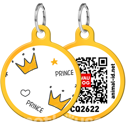 WauDog Адресник Smart ID с QR-паспортом "Корони", золотий WauDog Адресник Smart ID с QR-паспортом "Корони", золотий