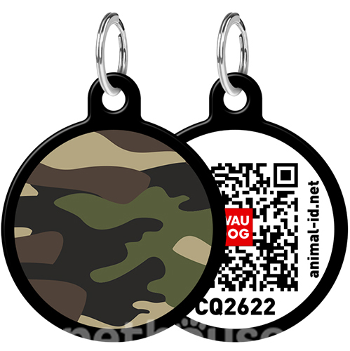 WauDog Адресник Smart ID с QR-паспортом "Камо", чорний