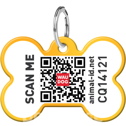 WauDog Адресник Smart ID с QR-паспортом "Корони", кісточка золота WauDog Адресник Smart ID с QR-паспортом "Корони", кісточка золота