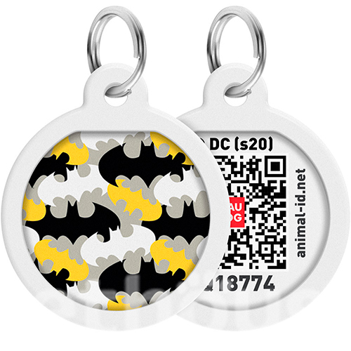 WauDog Адресник Smart ID з QR-паспортом "Бетмен візерунок" WauDog Адресник Smart ID з QR-паспортом "Бетмен візерунок"