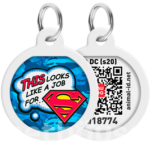 WauDog Адресник Smart ID з QR-паспортом "Робота для Супермена" WauDog Адресник Smart ID з QR-паспортом "Робота для Супермена"