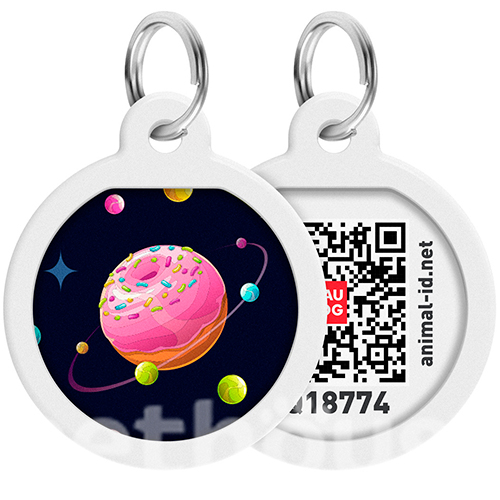 WauDog Адресник Smart ID з QR-паспортом "Всесвіт пончиків"
