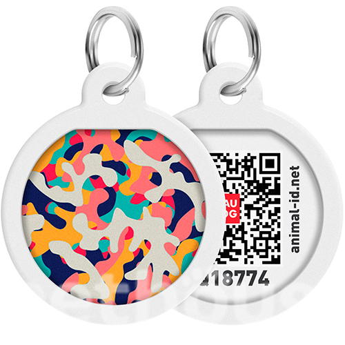 WauDog Адресник Smart ID з QR-паспортом "Камо", різнокольоровий WauDog Адресник Smart ID з QR-паспортом "Камо", різнокольоровий