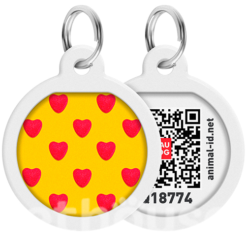 WauDog Адресник Smart ID з QR-паспортом "Серця" WauDog Адресник Smart ID з QR-паспортом "Серця"