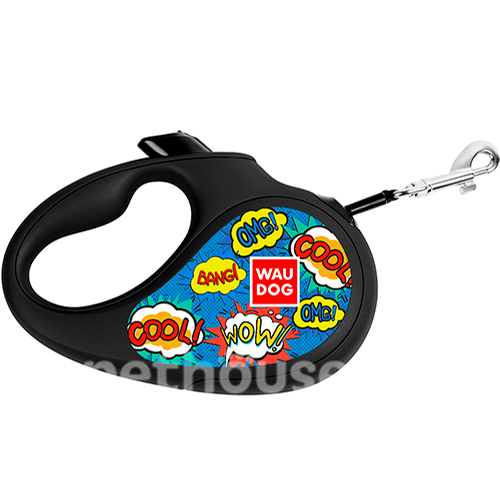 WauDog Поводок-рулетка "Вау" для собак, лента, 3 м
