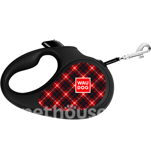 WauDog Поводок-рулетка "Шотландка" для собак, лента, 3 м
