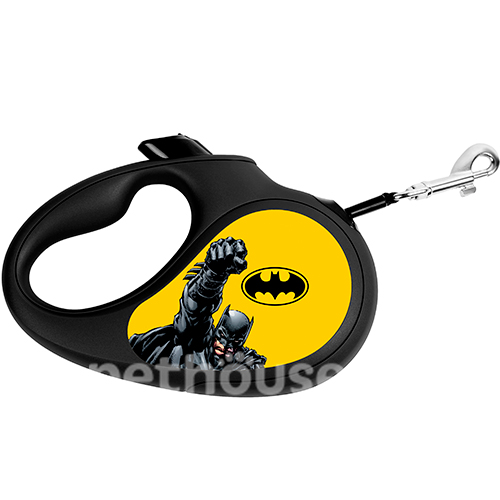 WauDog Поводок-рулетка "Бэтмен желтый" для собак, лента, 5 м