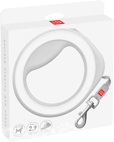 WauDog Поводок-рулетка круглая для собак весом до 40 кг, лента, 2,9 м