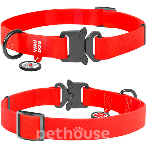 WauDog Waterproof Нашийник вологостійкий з QR-паспортом, червоний