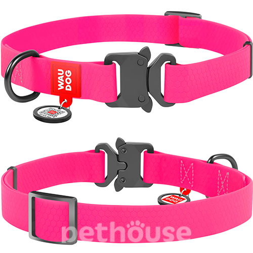 WauDog Waterproof Нашийник вологостійкий з QR-паспортом, рожевий