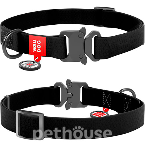 WauDog Waterproof Нашийник вологостійкий з QR-паспортом, чорний