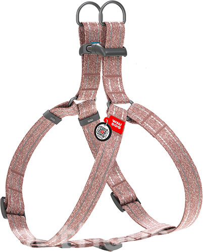 WauDog Re-cotton Шлея із відновленої бавовни з QR-паспортом, коричнева