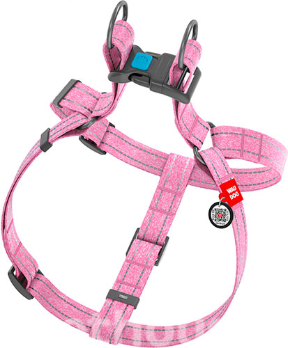 WauDog Re-cotton Шлея із відновленої бавовни з QR-паспортом, рожева