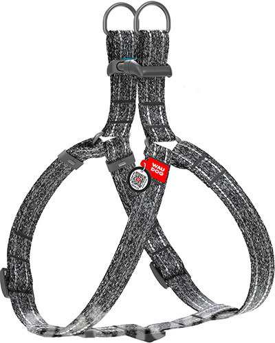 WauDog Re-cotton Шлея із відновленої бавовни з QR-паспортом, сіра