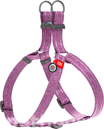 WauDog Re-cotton Шлея із відновленої бавовни з QR-паспортом, фіолетова
