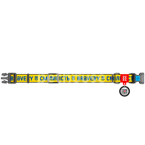 WauDog Nylon Нейлоновий нашийник із принтом "Сміливість" для собак WauDog Nylon Нейлоновий нашийник із принтом "Сміливість" для собак