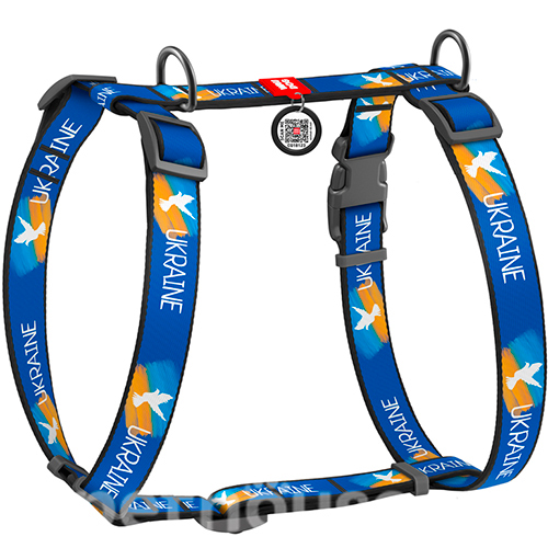 WauDog Nylon Шлея з принтом "Прапор" для собак, нейлон WauDog Nylon Шлея з принтом "Прапор" для собак, нейлон