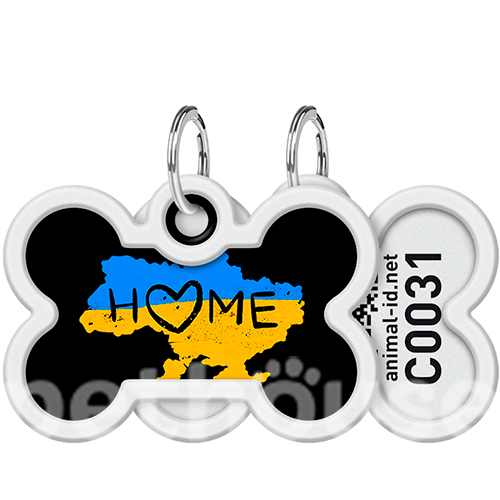 WauDog Адресник Smart ID із QR-паспортом "Дім", кісточка