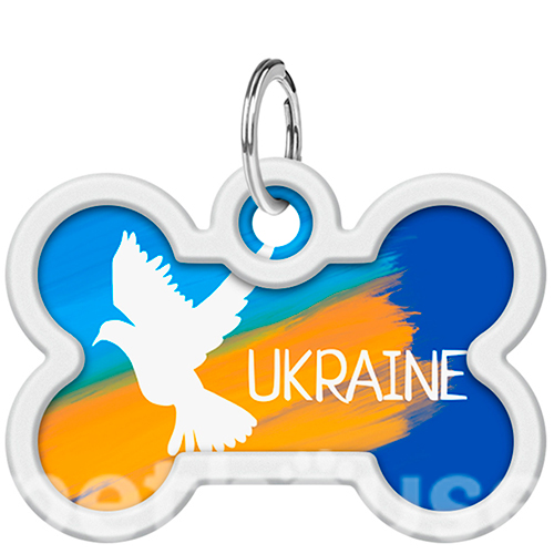 WauDog Адресник Smart ID із QR-паспортом "Прапор", кісточка