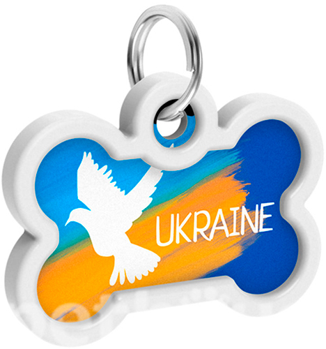 WauDog Адресник Smart ID із QR-паспортом "Прапор", кісточка