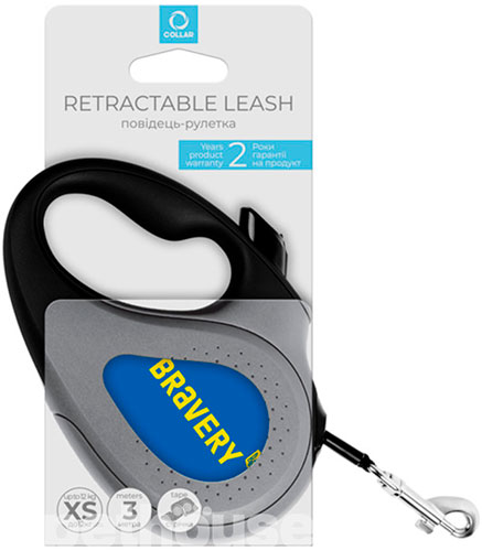 WauDog R-leash Поводок-рулетка с принтом "Смелость" для собак, лента, 3 м