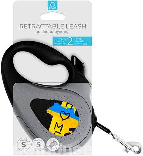 WauDog R-leash Поводок-рулетка с принтом "Дом" для собак, лента, 5 м