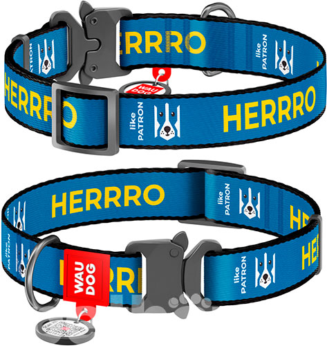 WauDog Nylon Нейлоновий нашийник "Патрон" із металевою фурнітурою для собак