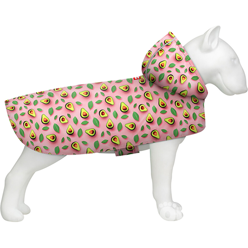 WauDog Clothes Дощовик-накидка "Авокадо на рожевому" для собак