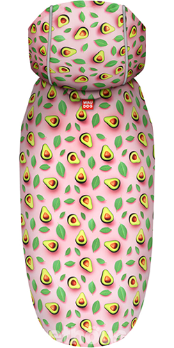 WauDog Clothes Дощовик-накидка "Авокадо на рожевому" для собак