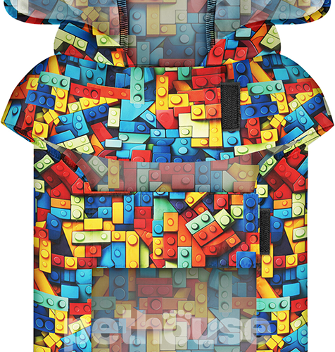 WauDog Clothes Дощовик-накидка "Блоки" для собак